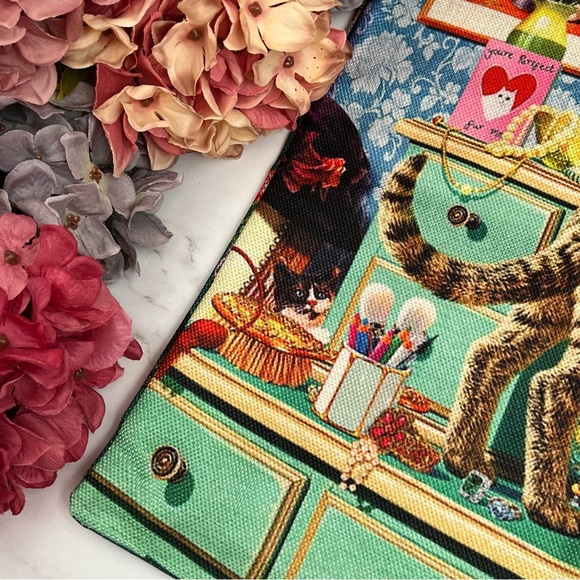 Eco-Friendly Cats Playing Dress Up Folding Tote Bag - Picture 6 of 16